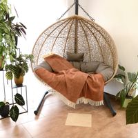 Koc Z Wełny Nowozelandzkiej 150X200 Romby Rudy