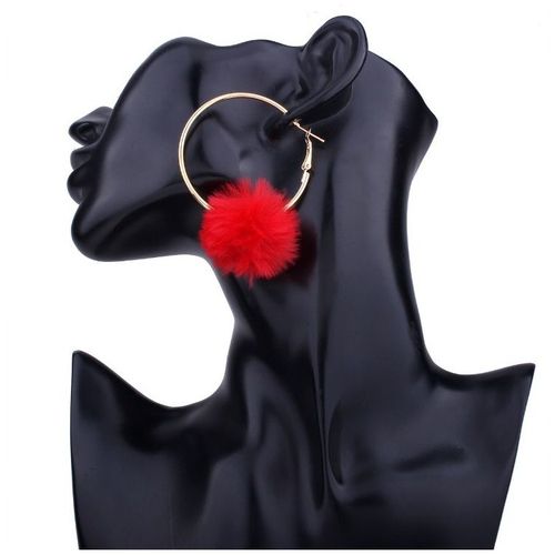 Kolczyki Koła Pompon Czerwone K632Cze na Arena.pl