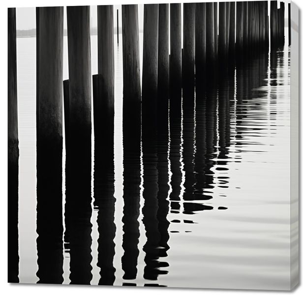 Obraz 100x100cm Rytm Wody i Drewna zdjęcie 1