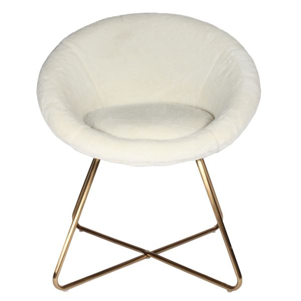 Fotel Karl Velvet Furry beżowy zdjęcie 3