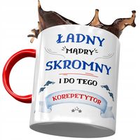 Kubek Czerwony Dla Korepetytora Ładny Mądry Z Nadrukiem Ze Zdjęciem