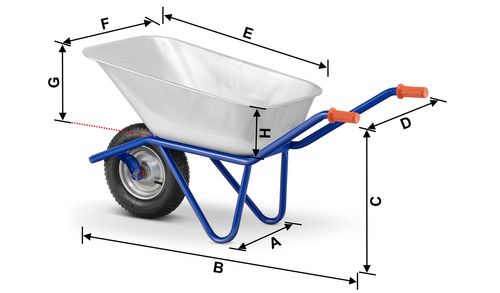 Taczka budowlana ogrodowa ocynkowana mocna KPGD-567 140 L / 210 kg na Arena.pl