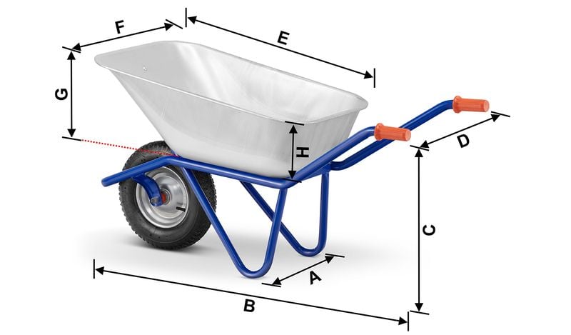 Taczka budowlana ogrodowa ocynkowana mocna KPGD-567 140 L / 210 kg zdjęcie 9