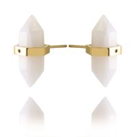 Kolczyki Ze Stali Szlachetnej Pozłacanej Kryształ Górski Kst2912B