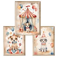 Zestaw trzech plakatów dla dzieci Circus Dog