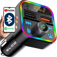 TRANSMITER FM BLUETOOTH MP3 SD ŁADOWARKA 2xUSB RGB SZYBKIE ŁADOWANIE QC3.0