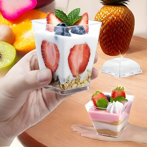 PUCHARKI DO DESERÓW POJEMNIKI NA PRZEKĄSKI PIRAMIDKI KWADRATOWE 120ML na Arena.pl