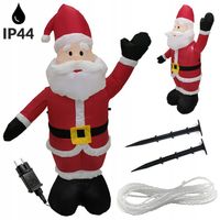 MIKOŁAJ ŚWIĄTECZNY DMUCHANY SAMOPOMPUJĄCY ŚWIECĄCY OZDOBA ŚWIĘTA DUŻY IP44