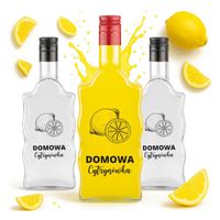 10X Butelki FALA 500ml nadruk DOMOWA CYTRYNÓWKA Butelki Szklane Na Nalewki