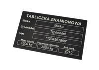 Tabliczka z grawerem na zamówienie z aluminium w kolorze czarnym 1mm