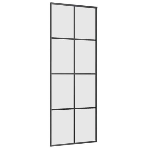 Drzwi przesuwne z zestawem okuć czarne 76x205 cm ESG szkło na Arena.pl