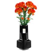 Wazon ceramiczny dekoracyjny H20cm Czarny Połysk flakon na kwiaty