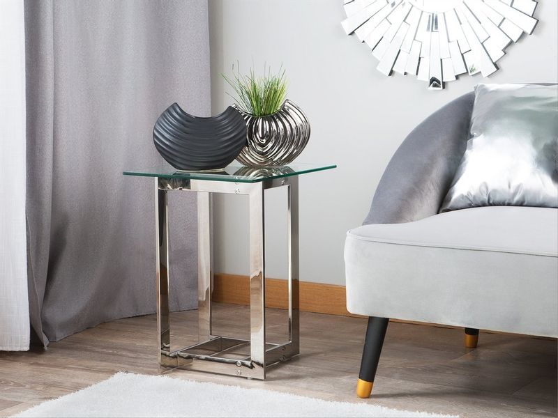 Stolik szklany srebrny CRYSTAL zdjęcie 2