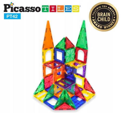 Klocki magnetyczne konstrukcyjne budowlane edukacyjne dla dzieci 42 el na Arena.pl
