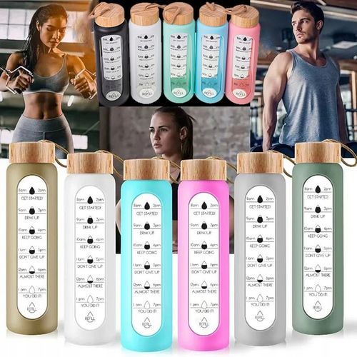 BIDON BUTELKA SZKLANA SZCZELNA NA WODĘ KUBEK POJEMNIK NA NAPÓJ SHAKER 1L na Arena.pl