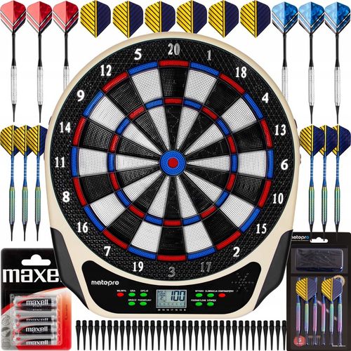 MatePro SOLIDNA ELEKTRONICZNA TARCZA TABLICA DO GRY W DART + RZUTKI LOTKI na Arena.pl