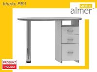 biurko PB1 kosmetyczne stolik do manicure biały + ALU