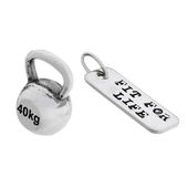 Fit Kolekcja - Srebrne zawieszki na łańcuszek KETTLEBELL 001 / FIT FOR LIFE