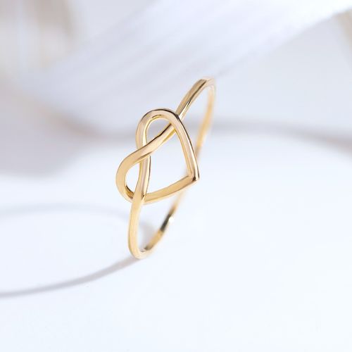 ZŁOTY PIERŚCIONEK pr.333 Serce Nieskończoność r.18 na Arena.pl