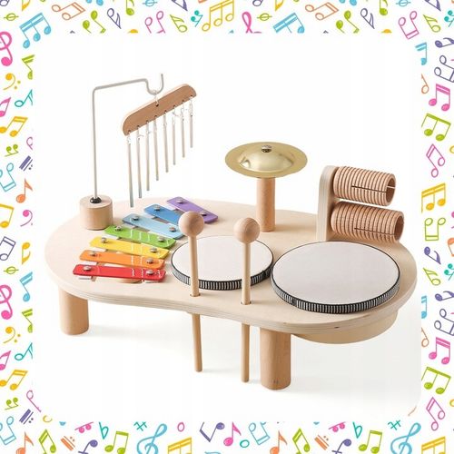 TABLICA MANIPULACYJNA SENSORYCZNA MUZYCZNA PERKUSJA CYMBAŁKI EDUKACYJNA XXL na Arena.pl