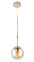 Lampa Wisząca Maro Beżowy Złoty Szkło 1xE14 15 cm Nowoczesny Salon Taupe