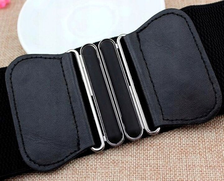 Pas Szeroki Czarny Damski Do Sukienki Elastyczny zdjęcie 3