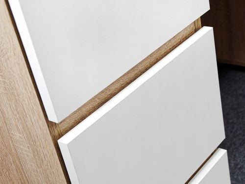 Biurko RADEK 90 cm białe komputerowe 3 szuflady prawe laminowane na Arena.pl