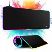 PODKŁADKA GAMINGOWA POD MYSZ KLAWIATURĘ 90X40CM PODŚWIETLANA LED RGB