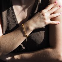 Bransoletka - Tygrysie Oko fasetowane kulki i srebro złocone