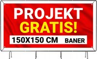 BANER REKLAMOWY plandeka 1,5x1,5m 510g powlekany + LAKIER UV PROJEKT GRATIS