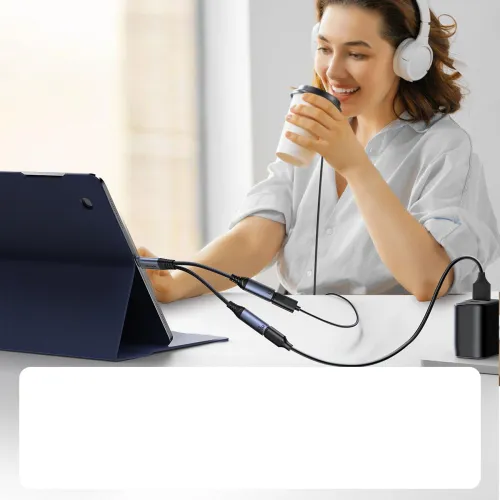 adapter dac 2w1 joyroom sy-c03 usb-c do 2x usb-c - czarny na Arena.pl