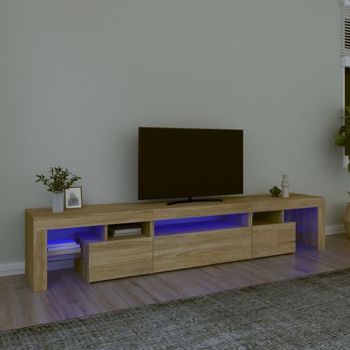 Szafka pod TV z oświetleniem LED, dąb sonoma 215x36,5x40 cm na Arena.pl