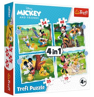 TREFL Puzzle 4w1 Fajny dzień Mickiego