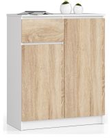 KOMODA K 80 cm 2 DRZWI 1 SZUFLADA BIAŁA / SONOMA