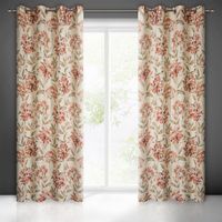 Zasłona gotowa na przelotkach JENNY 140x250 naturalno/różowa