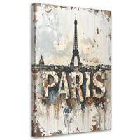 Obraz do salonu biura loftu hotelu, Napis Paryż Shabby Chic