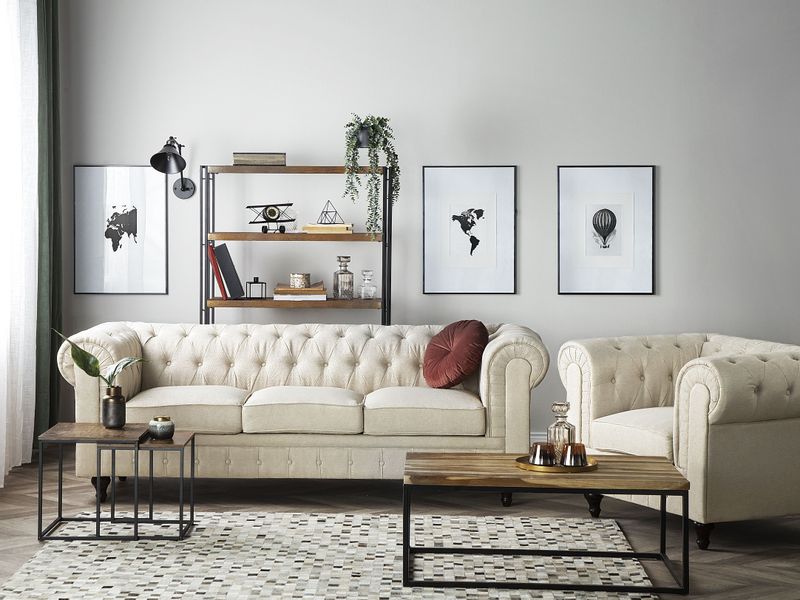 Fotel beżowy CHESTERFIELD zdjęcie 3