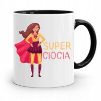 Kubek Czarny Prezent Dla Cioci Super Ciocia Z Nadrukiem Ze Zdjęciem