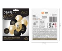 BUKIET BALONOWY B&C J. ZŁOTO-CZARNY STO LAT 7SZT GODAN