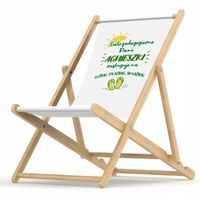 LEŻAK DREWNIANY ogrodowy plażowy + NADRUK dla prezent dla NAUCZYCIELA