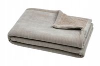 PLUSZOWY KOC POLIESTER WELUROWY 130 X 160 CM BEŻOWY