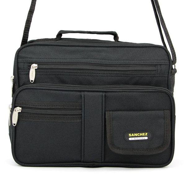 torba męska z nylonu sanchez - czarna zdjęcie 1