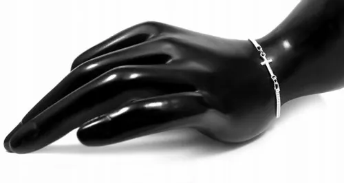 DAMSKA BRANSOLETKA SREBRNA CELEBRYTKA KRZYŻYK ZE SREBRA PRÓBY 925 B89 na Arena.pl