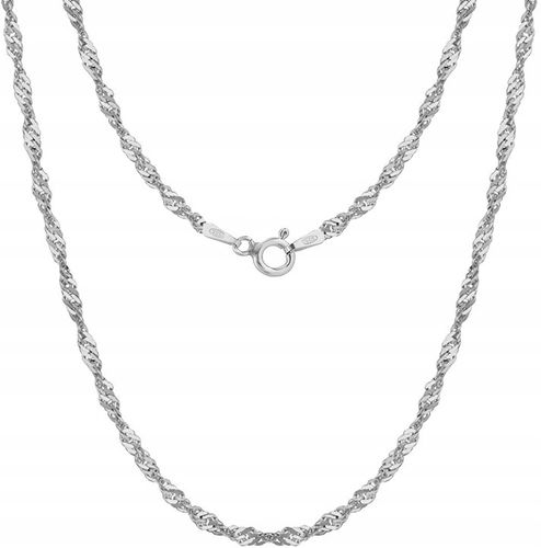 SREBRNY ŁAŃCUSZEK 50 CM SINGAPUR DAMSKI DLA KOBIETY ŁAŃCUSZEK SREBRO 925 na Arena.pl