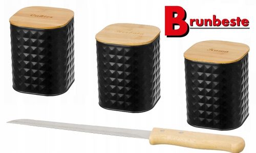 Chlebak w zestawie z 3 pojemnikami Czarny BB-1627 na Arena.pl