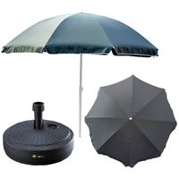Parasol ogrodowy 240cm z podstawą okrągły zestaw