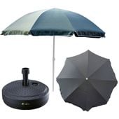 Parasol ogrodowy 240cm z podstawą okrągły zestaw