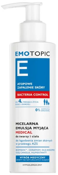 EMOTOPIC BACTERIA CONTROL Emulsja MEDICAL 190 ml zdjęcie 1