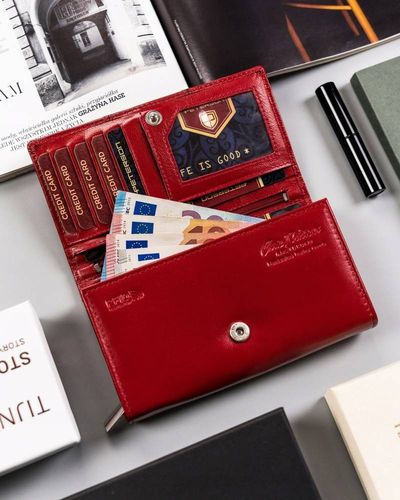 skórzany portfel damski na zatrzask - peterson na Arena.pl