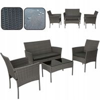 ZESTAW MEBLI OGRODOWYCH SFS010 MTG MEBLE OGRODOWE TECHNORATTAN SZARY